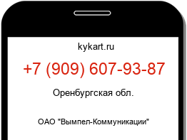Информация о номере телефона +7 (909) 607-93-87: регион, оператор