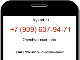 Информация о номере телефона +7 (909) 607-94-71: регион, оператор