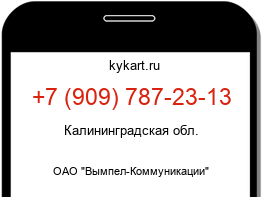 Информация о номере телефона +7 (909) 787-23-13: регион, оператор