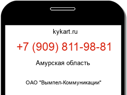 Информация о номере телефона +7 (909) 811-98-81: регион, оператор