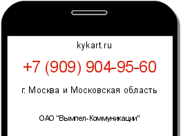 Информация о номере телефона +7 (909) 904-95-60: регион, оператор