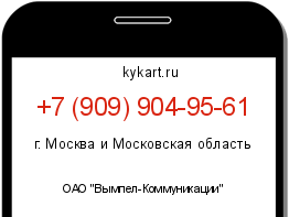 Информация о номере телефона +7 (909) 904-95-61: регион, оператор