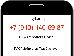 Информация о номере телефона +7 (910) 140-69-87: регион, оператор