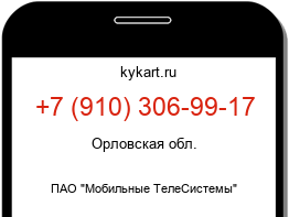 Информация о номере телефона +7 (910) 306-99-17: регион, оператор