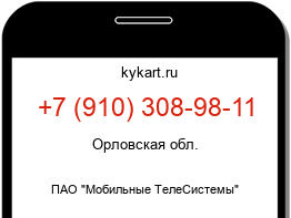 Информация о номере телефона +7 (910) 308-98-11: регион, оператор