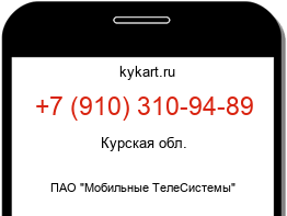 Информация о номере телефона +7 (910) 310-94-89: регион, оператор