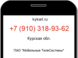 Информация о номере телефона +7 (910) 318-93-62: регион, оператор