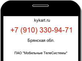 Информация о номере телефона +7 (910) 330-94-71: регион, оператор