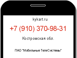Информация о номере телефона +7 (910) 370-98-31: регион, оператор