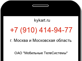 Информация о номере телефона +7 (910) 414-94-77: регион, оператор