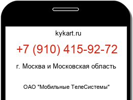 Информация о номере телефона +7 (910) 415-92-72: регион, оператор
