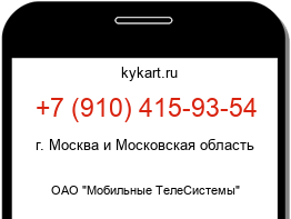 Информация о номере телефона +7 (910) 415-93-54: регион, оператор