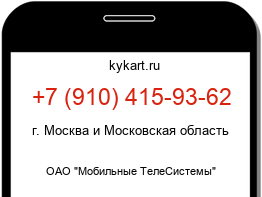 Информация о номере телефона +7 (910) 415-93-62: регион, оператор