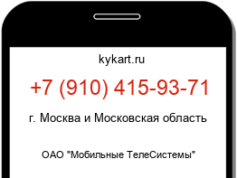 Информация о номере телефона +7 (910) 415-93-71: регион, оператор