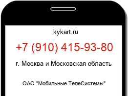 Информация о номере телефона +7 (910) 415-93-80: регион, оператор