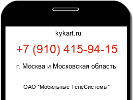 Информация о номере телефона +7 (910) 415-94-15: регион, оператор