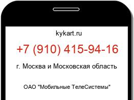 Информация о номере телефона +7 (910) 415-94-16: регион, оператор