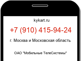 Информация о номере телефона +7 (910) 415-94-24: регион, оператор