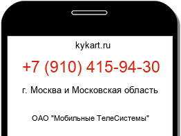 Информация о номере телефона +7 (910) 415-94-30: регион, оператор