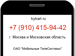 Информация о номере телефона +7 (910) 415-94-42: регион, оператор