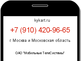 Информация о номере телефона +7 (910) 420-96-65: регион, оператор