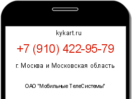 Информация о номере телефона +7 (910) 422-95-79: регион, оператор