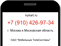 Информация о номере телефона +7 (910) 426-97-34: регион, оператор