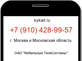 Информация о номере телефона +7 (910) 428-99-57: регион, оператор