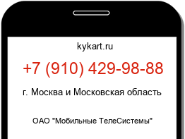 Информация о номере телефона +7 (910) 429-98-88: регион, оператор