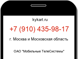 Информация о номере телефона +7 (910) 435-98-17: регион, оператор