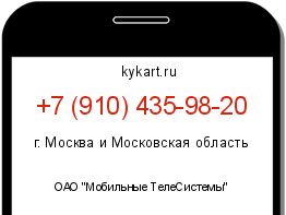Информация о номере телефона +7 (910) 435-98-20: регион, оператор