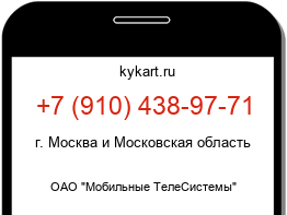 Информация о номере телефона +7 (910) 438-97-71: регион, оператор