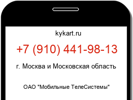 Информация о номере телефона +7 (910) 441-98-13: регион, оператор