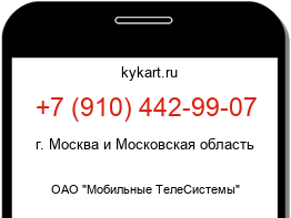 Информация о номере телефона +7 (910) 442-99-07: регион, оператор