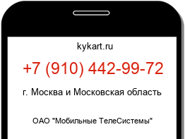 Информация о номере телефона +7 (910) 442-99-72: регион, оператор