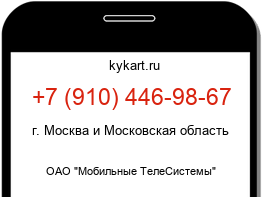 Информация о номере телефона +7 (910) 446-98-67: регион, оператор