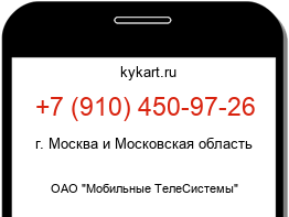 Информация о номере телефона +7 (910) 450-97-26: регион, оператор