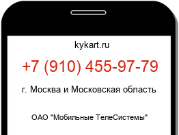 Информация о номере телефона +7 (910) 455-97-79: регион, оператор