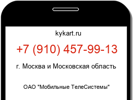 Информация о номере телефона +7 (910) 457-99-13: регион, оператор