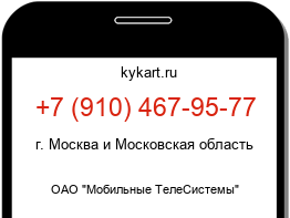 Информация о номере телефона +7 (910) 467-95-77: регион, оператор