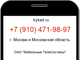 Информация о номере телефона +7 (910) 471-98-97: регион, оператор