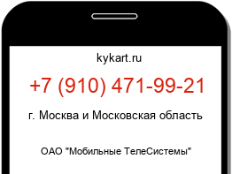 Информация о номере телефона +7 (910) 471-99-21: регион, оператор