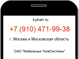 Информация о номере телефона +7 (910) 471-99-38: регион, оператор