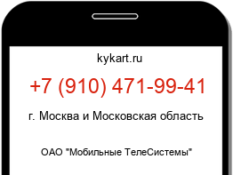 Информация о номере телефона +7 (910) 471-99-41: регион, оператор