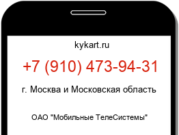 Информация о номере телефона +7 (910) 473-94-31: регион, оператор