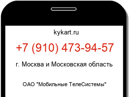 Информация о номере телефона +7 (910) 473-94-57: регион, оператор
