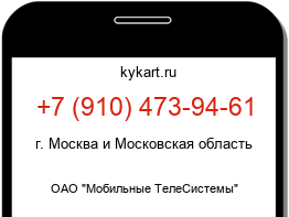 Информация о номере телефона +7 (910) 473-94-61: регион, оператор