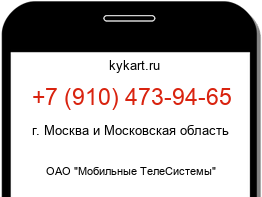 Информация о номере телефона +7 (910) 473-94-65: регион, оператор