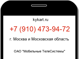 Информация о номере телефона +7 (910) 473-94-72: регион, оператор