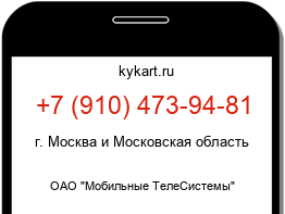 Информация о номере телефона +7 (910) 473-94-81: регион, оператор